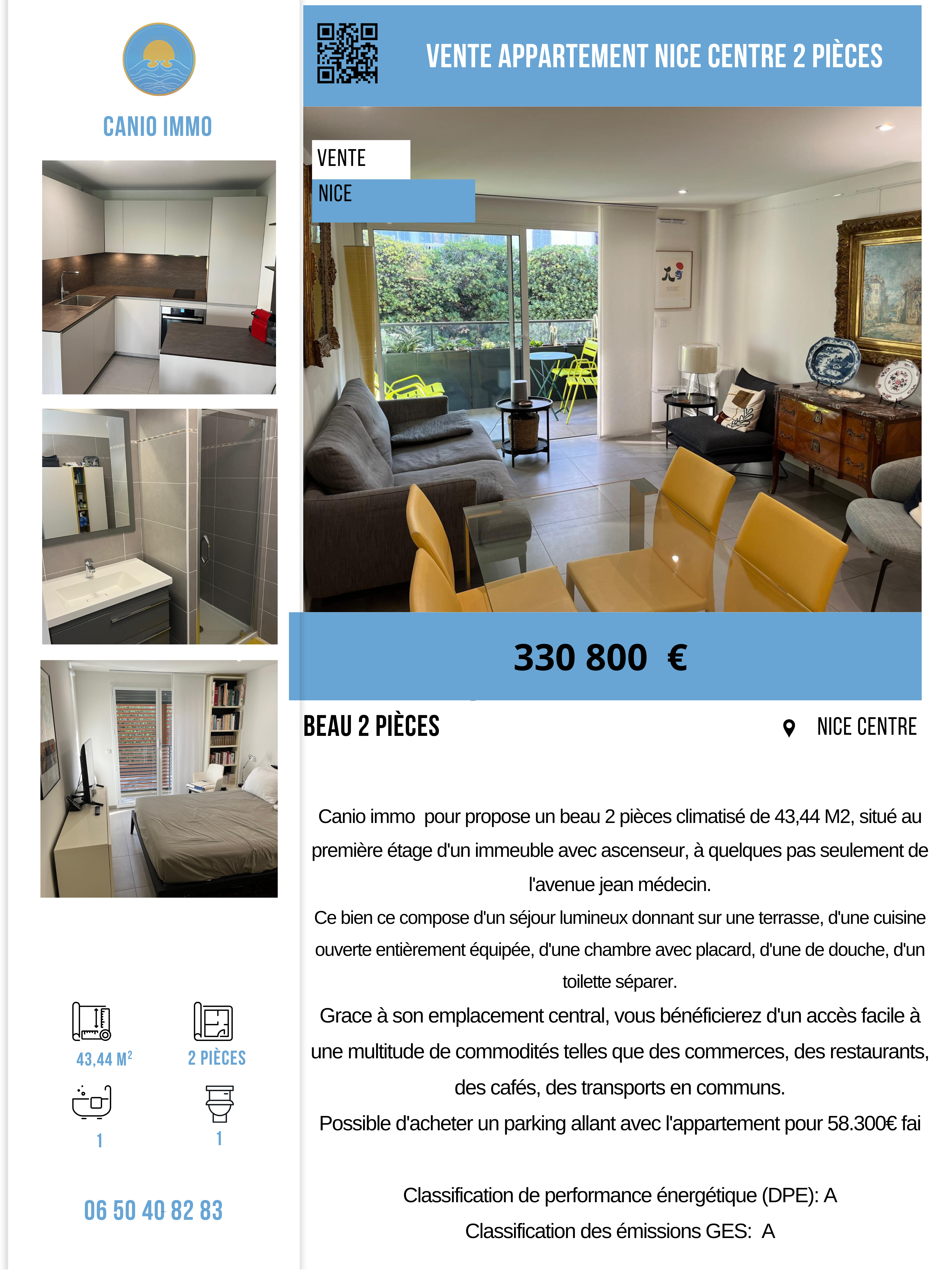 2 pièce proche jean medecin